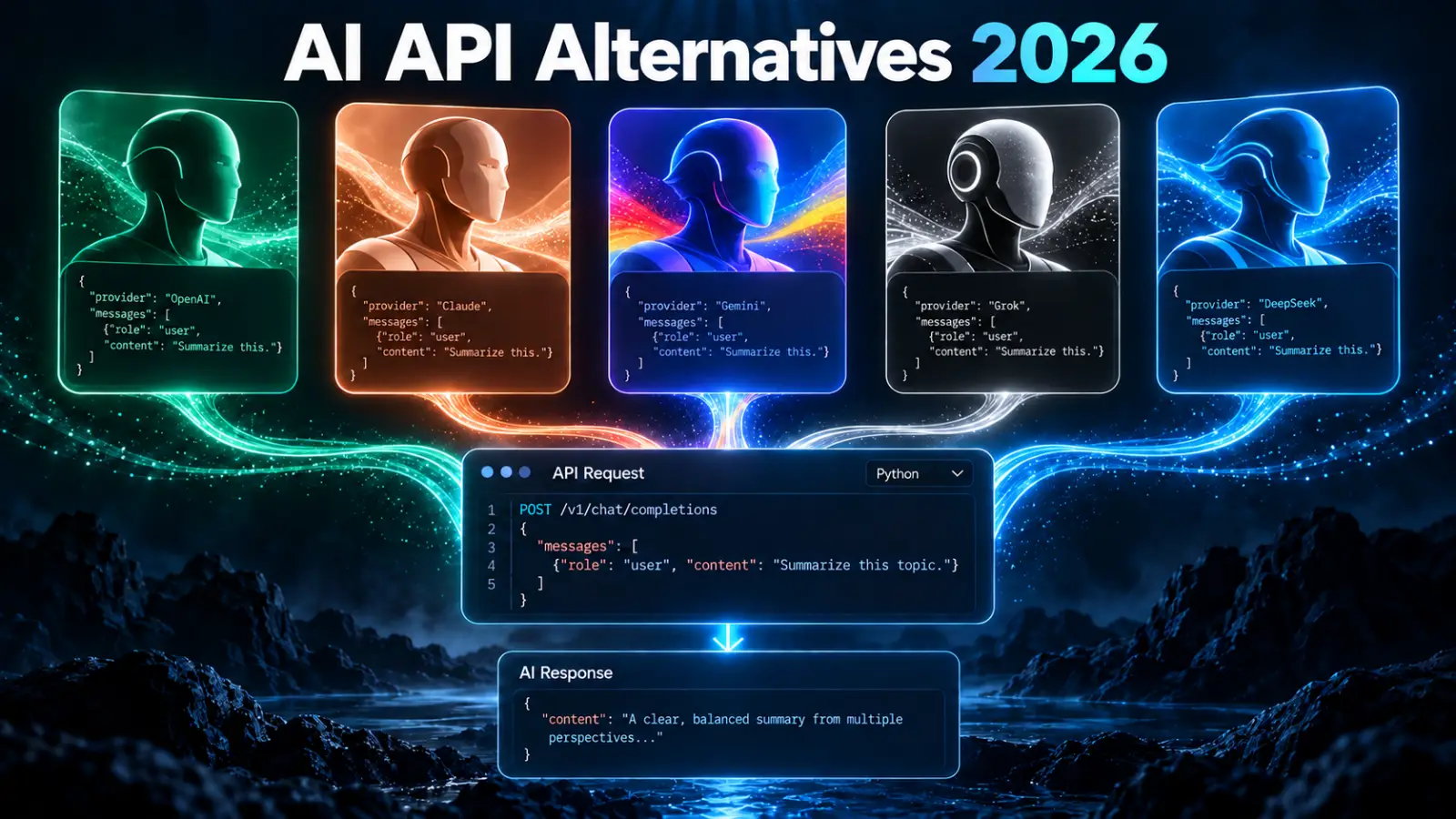 Alternatives to OpenAI API and ChatGPT API in 2026: Claude, Gemini, Grok, DeepSeek, and More
