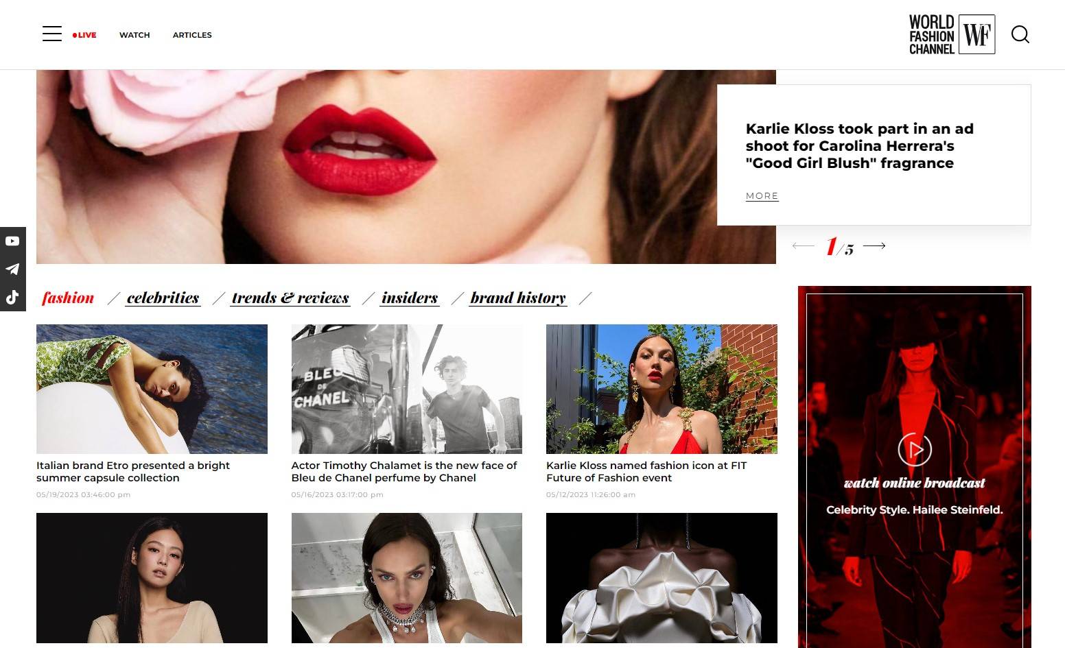 World Fashion Channel website